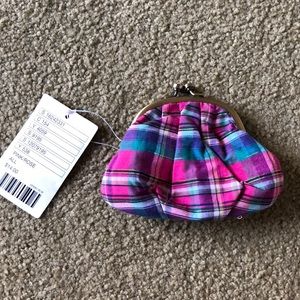 New with tag! Plaid coin purse